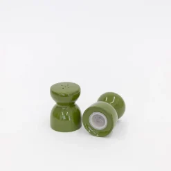 Tortoise-Unknown, Japan Vintage*101 60'S, Salt And Pepper Shaker - Olive Green