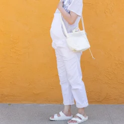 TORTOISE-yellow paper Anunfold Bags & Wallets*Anunfold Side Pocket Mini Bag - White