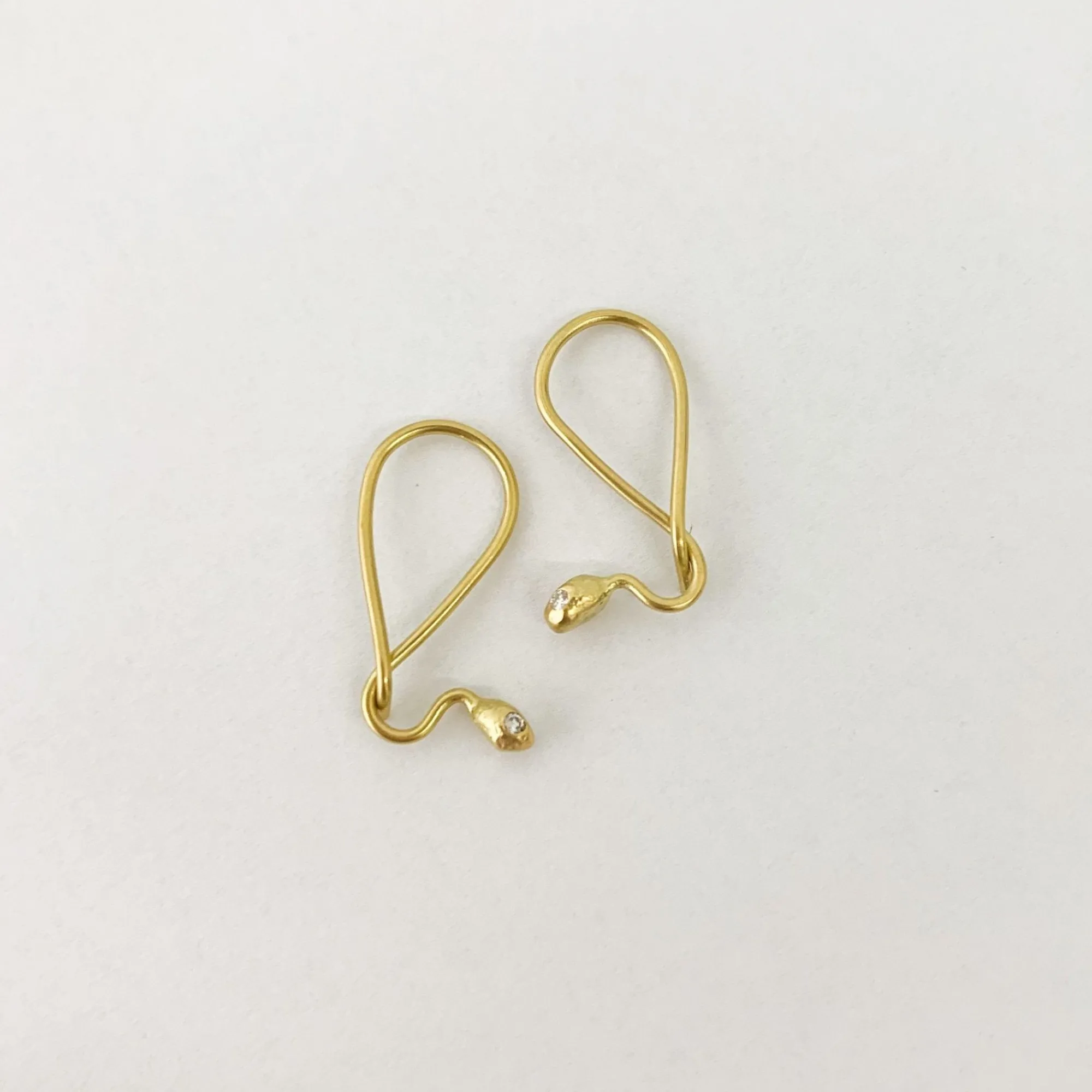 Black Barc Jewelry*'Hebi' Twisted Earrings With Diamond
