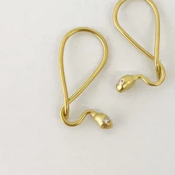 Black Barc Jewelry*'Hebi' Twisted Earrings With Diamond