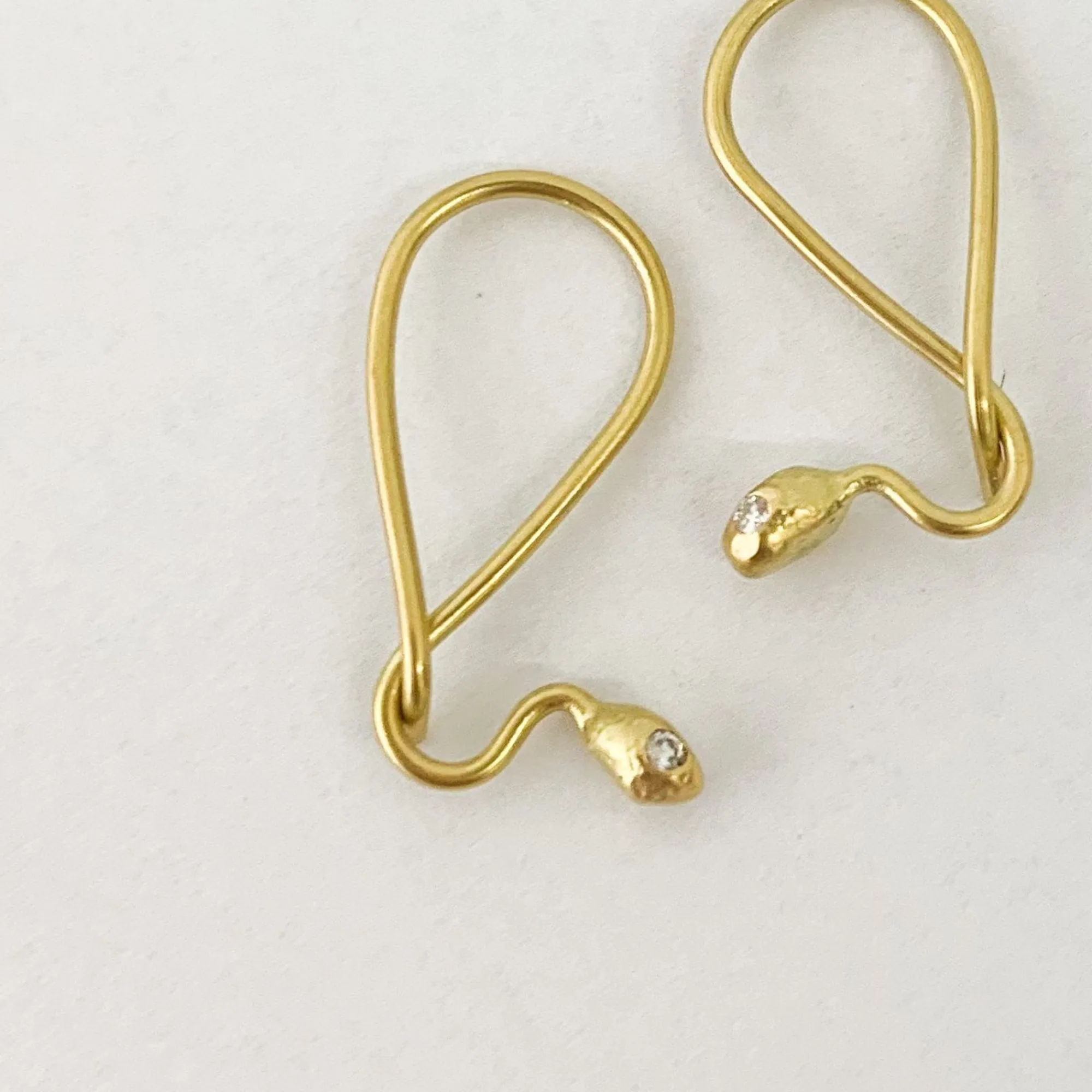 Black Barc Jewelry*'Hebi' Twisted Earrings With Diamond
