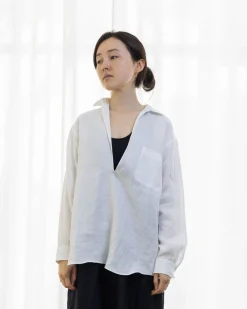 TORTOISE-yellow paper Comoli Apparel*Comoli Hemp Pullover Sh X01-02020
