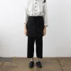 TORTOISE-yellow paper Cooking*Hakui Short Waist Apron - Black