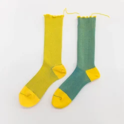 TORTOISE-yellow paper Himukashi Small Accessories*Himukashi Reversible Socks - Cotton