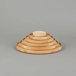 SAIKAI (Hasami) Wooden & Richlite Tray / Lid*Hp022 - Tray / Lid Ash O 3.3/8" X 7/8''