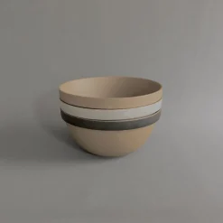 SAIKAI (Hasami) Bowl - Round*Hpb047 - Deep Round Bowl Black O 7.3/8