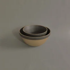 SAIKAI (Hasami) Bowl - Round*Hpb047 - Deep Round Bowl Black O 7.3/8