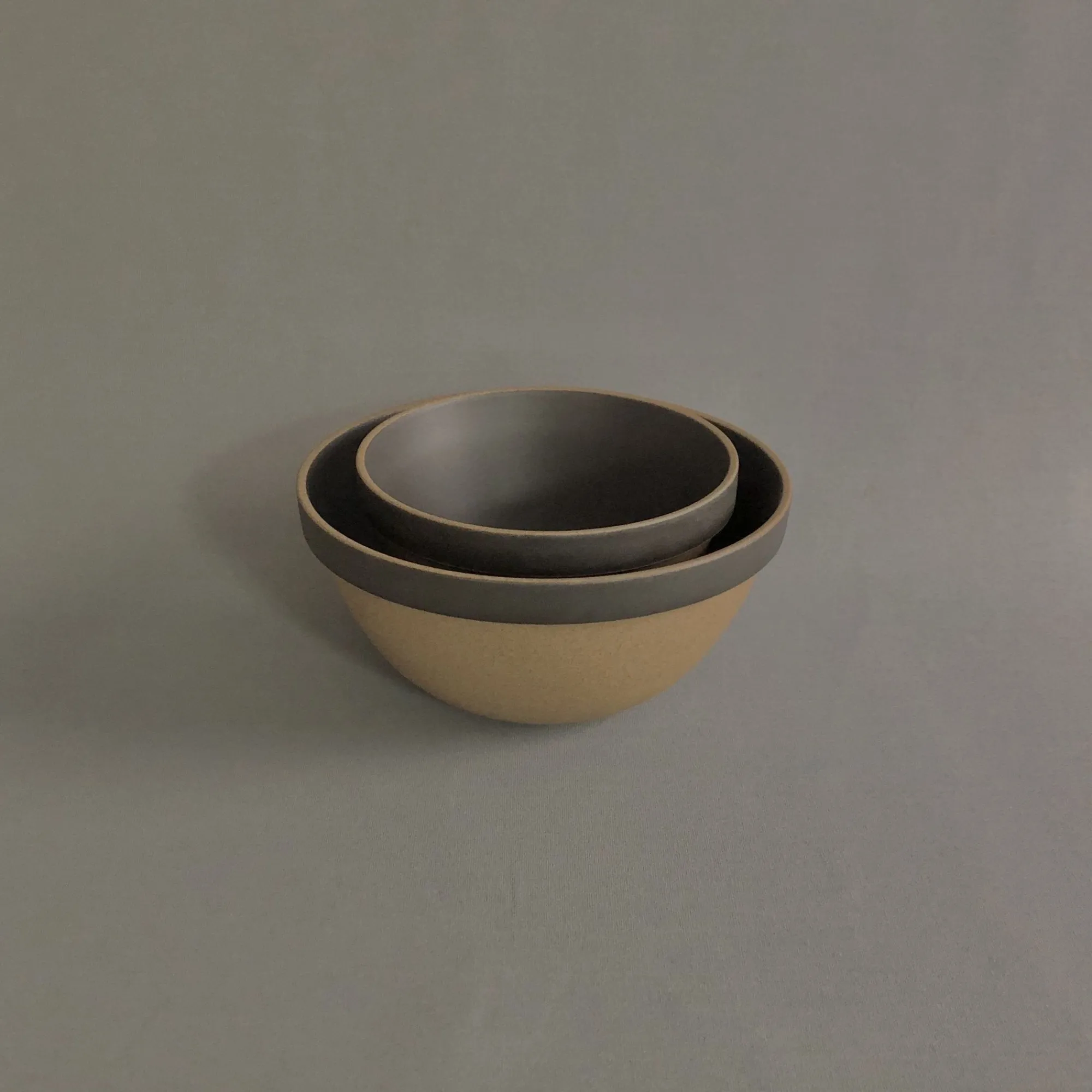 SAIKAI (Hasami) Bowl - Round*Hpb047 - Deep Round Bowl Black O 7.3/8"