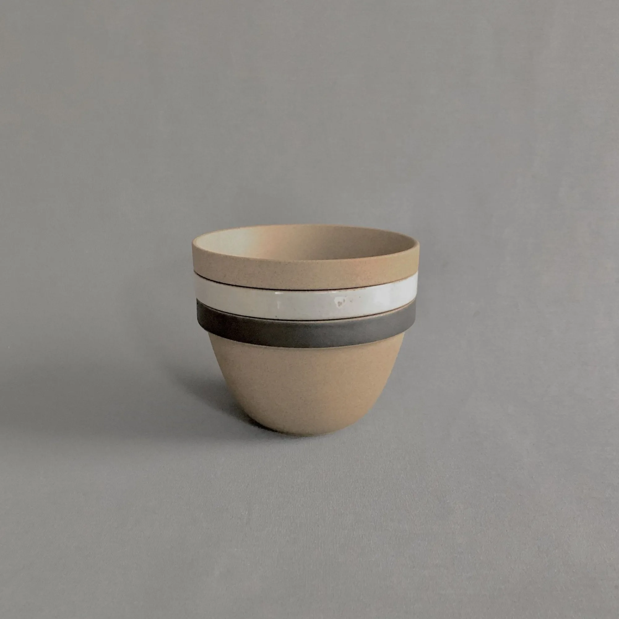 SAIKAI (Hasami) Bowl - Round*Hpm046 - Deep Round Bowl Gloss Gray Small O 5.5/8"