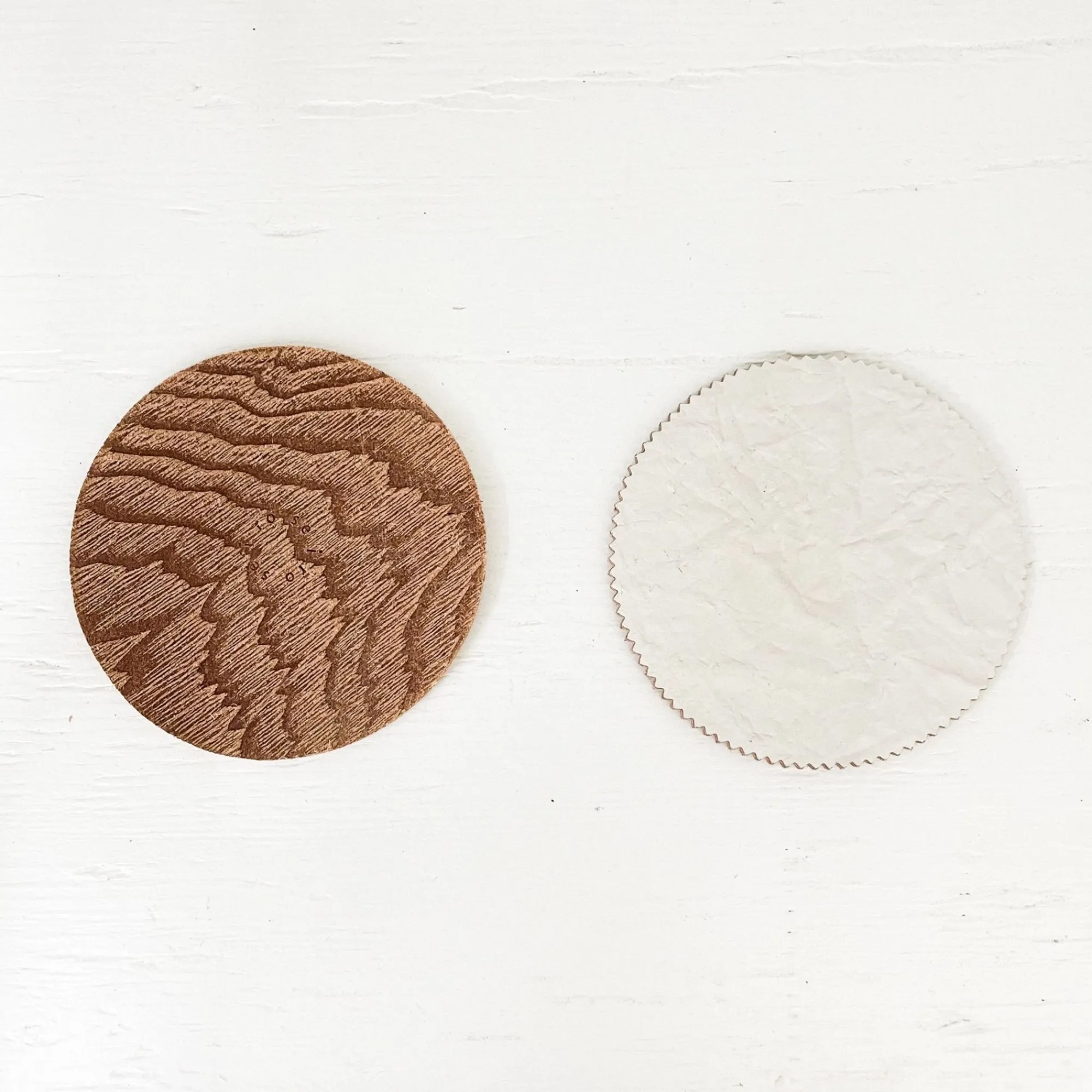 TORTOISE-yellow paper Office*Irose Leather Coasters