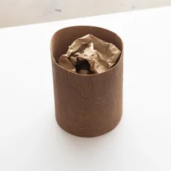 TORTOISE-yellow paper Home Decor*Irose "Plywood" Leather Trash Bin