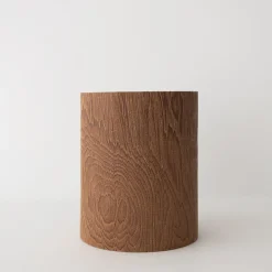 TORTOISE-yellow paper Home Decor*Irose "Plywood" Leather Trash Bin
