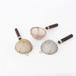 TORTOISE-yellow paper Kanaami-Tsuji Drinking*Kanaami-Tsuji Tea Strainers With Rosewood Handle