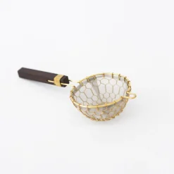 TORTOISE-yellow paper Kanaami-Tsuji Drinking*Kanaami-Tsuji Tea Strainers With Rosewood Handle
