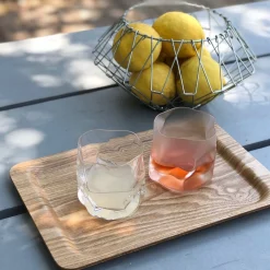 TORTOISE-yellow paper Kimura Glass Drinking*Kimura Crumple Glass - Clear