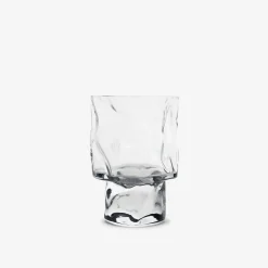 TORTOISE-yellow paper Kimura Glass Drinking*Kimura Crumple Stemmed Glass - Clear