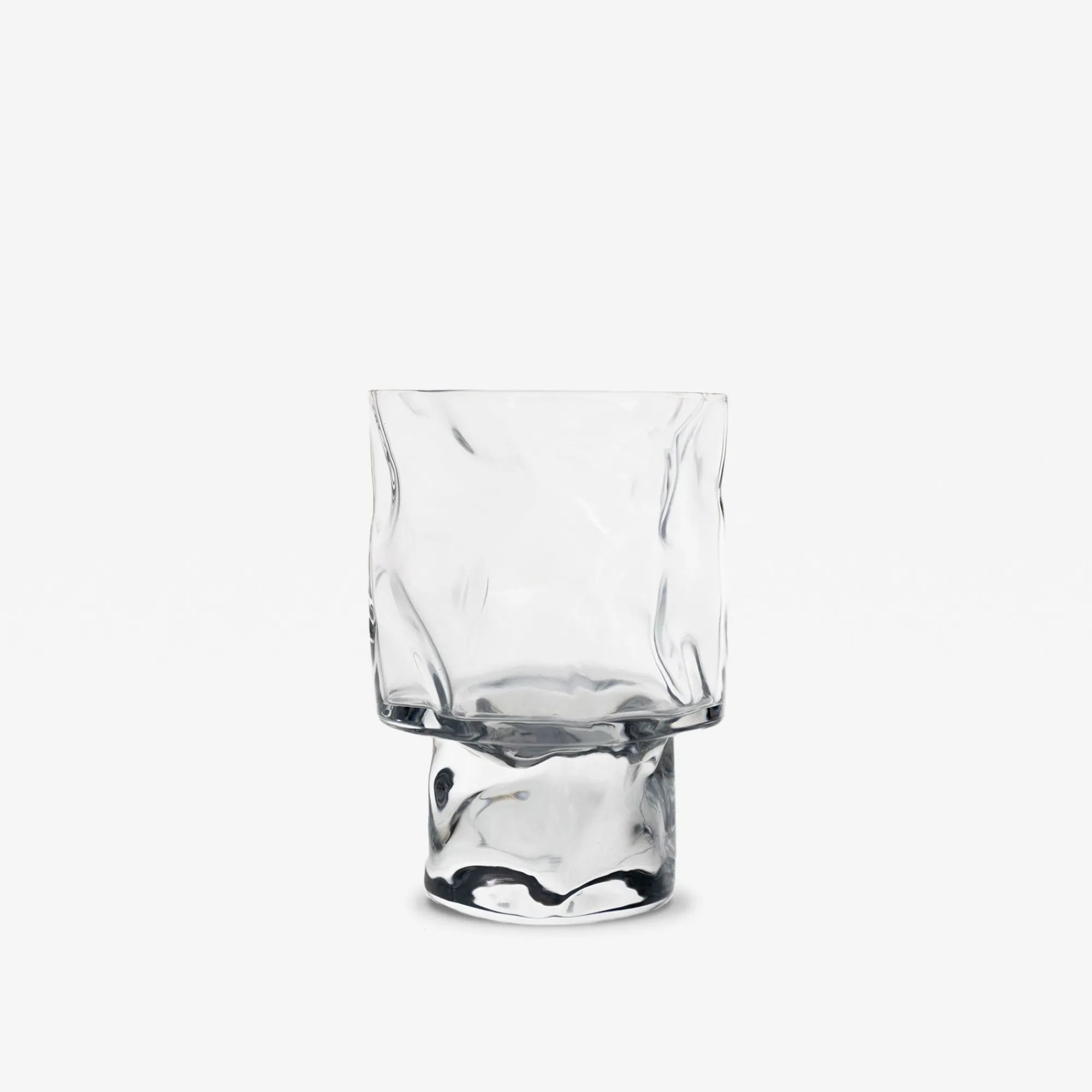 TORTOISE-yellow paper Kimura Glass Drinking*Kimura Crumple Stemmed Glass - Clear