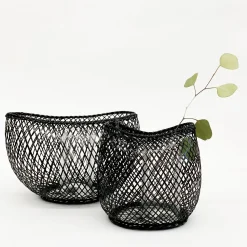 TORTOISE-yellow paper Kosuga Home Decor*Kosuga Bamboo Flower Baskets - Mayu And Oboro