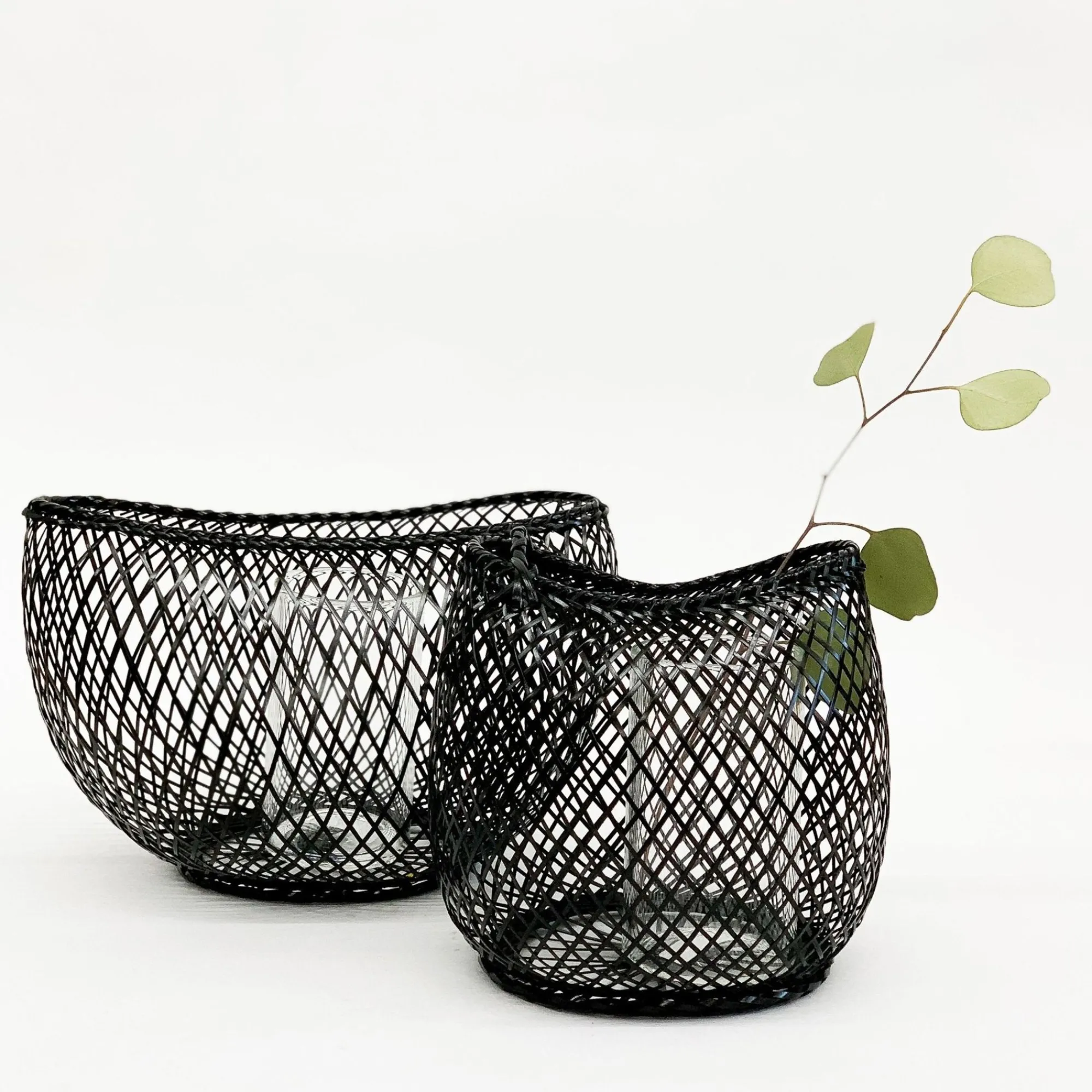 TORTOISE-yellow paper Kosuga Home Decor*Kosuga Bamboo Flower Baskets - Mayu And Oboro