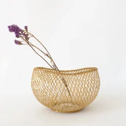 TORTOISE-yellow paper Kosuga Home Decor*Kosuga Bamboo Flower Baskets - Mayu And Oboro