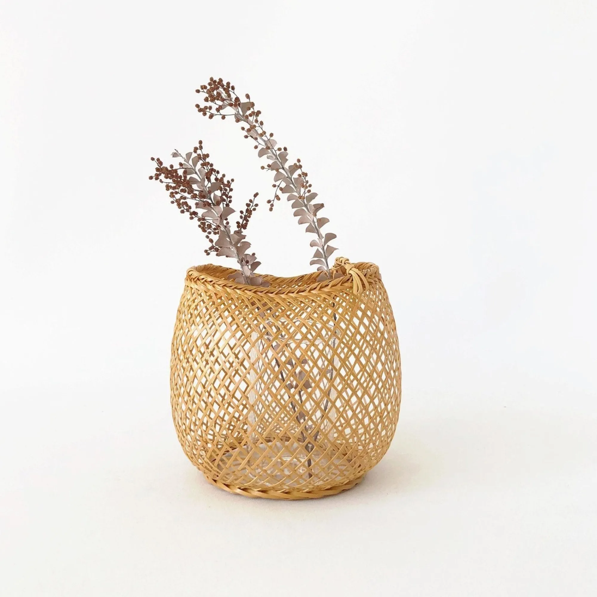 TORTOISE-yellow paper Kosuga Home Decor*Kosuga Bamboo Flower Baskets - Mayu And Oboro