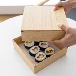 TORTOISE-yellow paper Kosuga Serving*Kosuga Bamboo Tiered Square Lunch Box Set