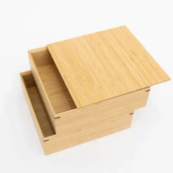 TORTOISE-yellow paper Kosuga Serving*Kosuga Bamboo Tiered Square Lunch Box Set