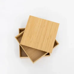 TORTOISE-yellow paper Kosuga Serving*Kosuga Bamboo Tiered Square Lunch Box Set