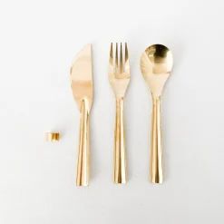 TORTOISE-yellow paper Lue Brass Eating*Lue Brass — Dinner Set