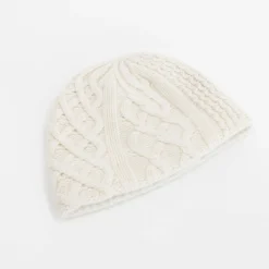 TORTOISE-yellow paper Small Accessories*Mature Ha Slant Cutting Knit Cap Aran
