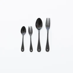 SAIKAI (discontinued) Eating*Noda Horo Black Enamelware Utensils