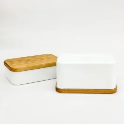 SAIKAI (Others) Storing*Noda Horo Enamel Butter Case With Wood Lid