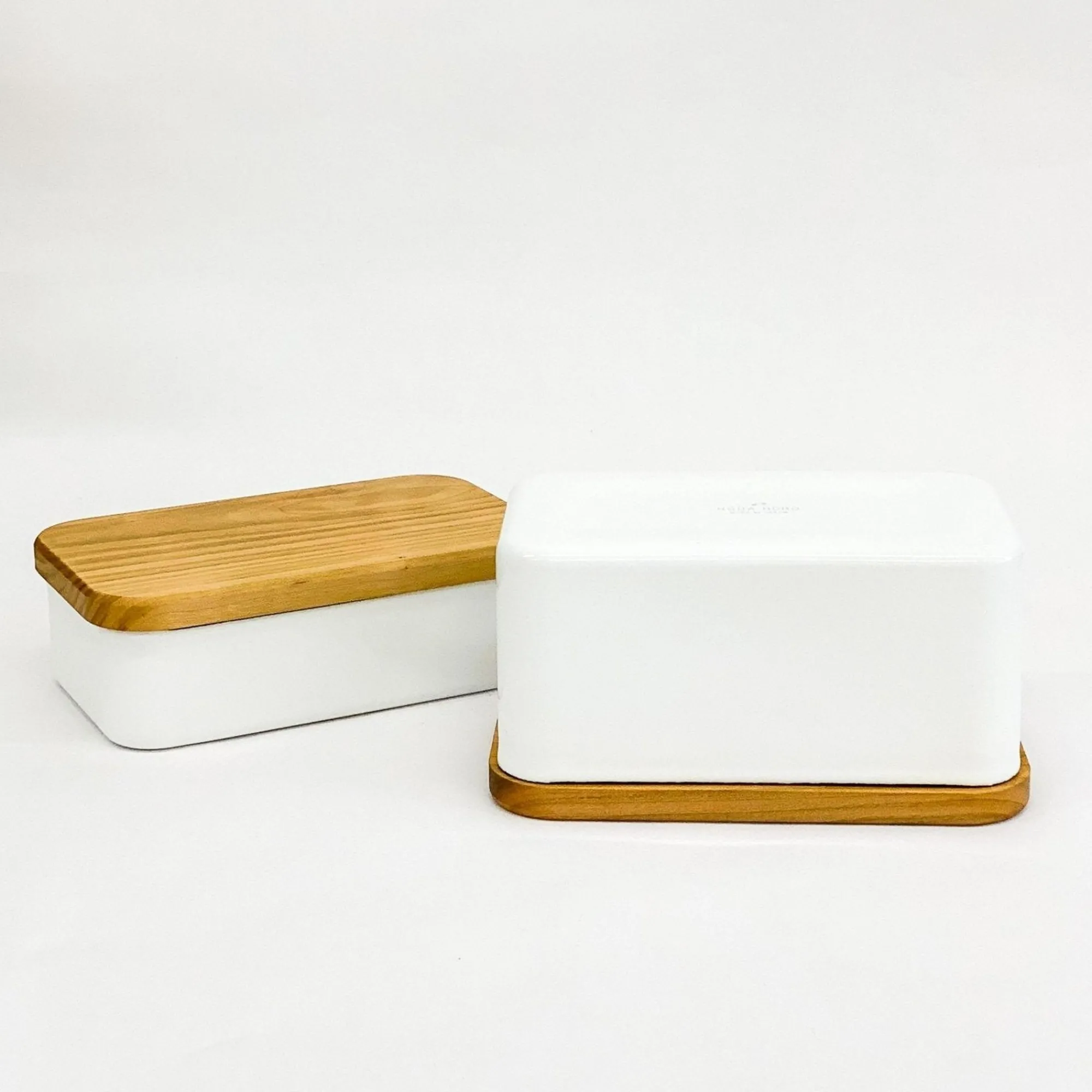 SAIKAI (Others) Storing*Noda Horo Enamel Butter Case With Wood Lid