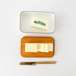 SAIKAI (Others) Storing*Noda Horo Enamel Butter Case With Wood Lid