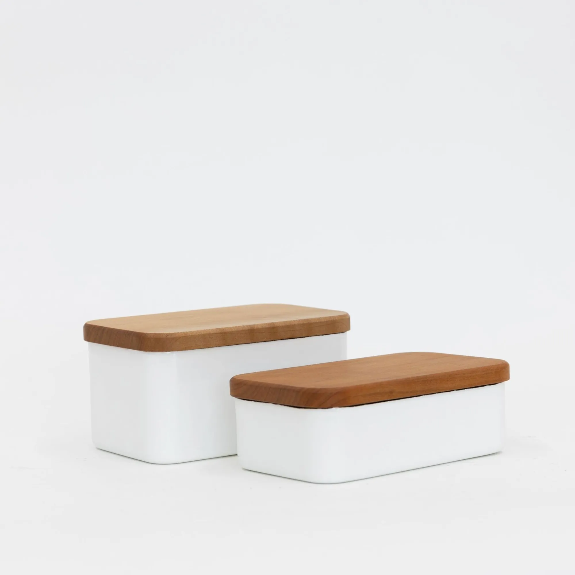 SAIKAI (Others) Storing*Noda Horo Enamel Butter Case With Wood Lid