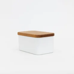 SAIKAI (Others) Storing*Noda Horo Enamel Butter Case With Wood Lid