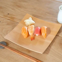 SAIKAI (Others) Serving*Orange Pine Natural Plywood Square Dish