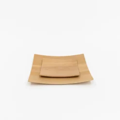 SAIKAI (Others) Serving*Orange Pine Natural Plywood Square Dish