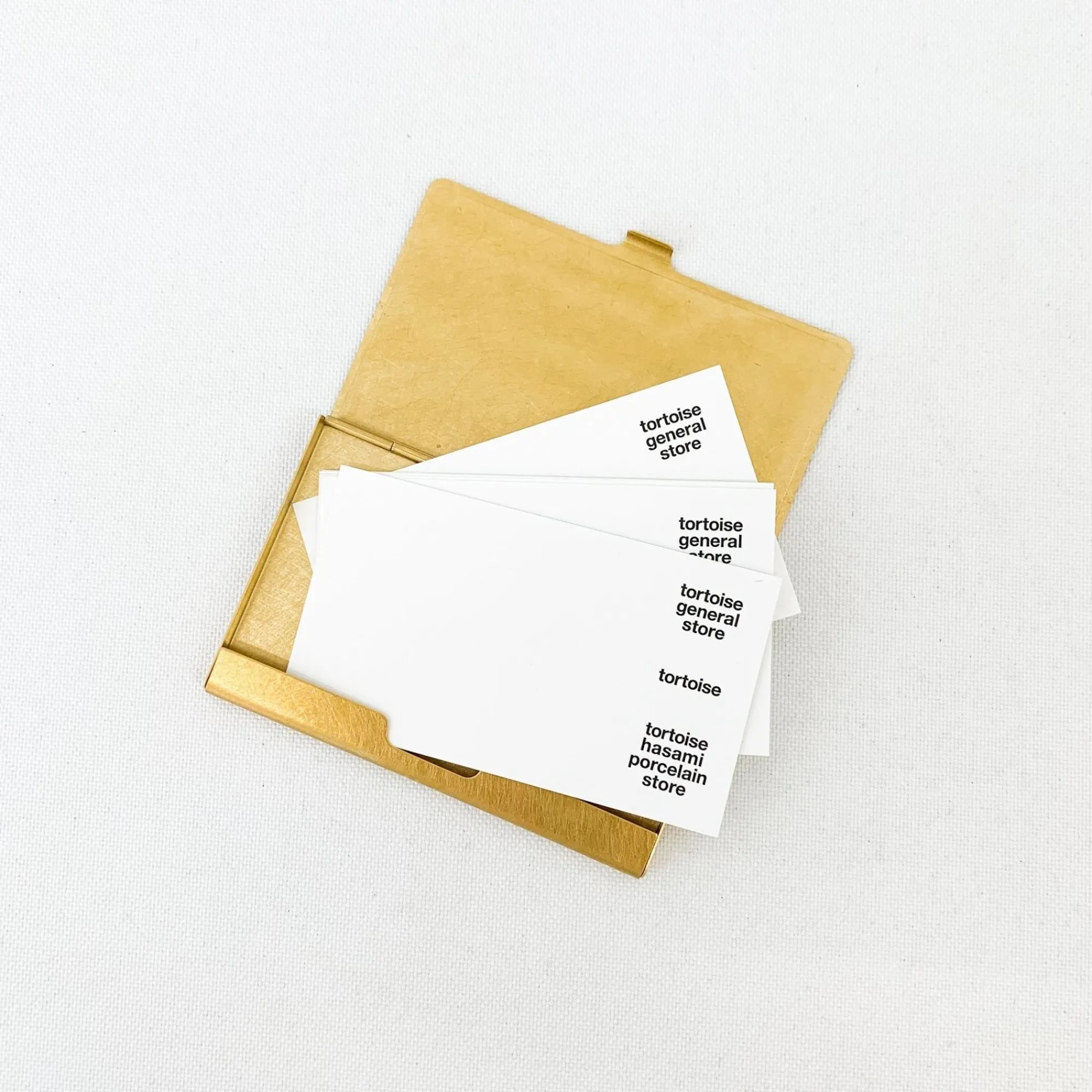 TORTOISE-yellow paper Office*Picus Brass & Wood Card Case