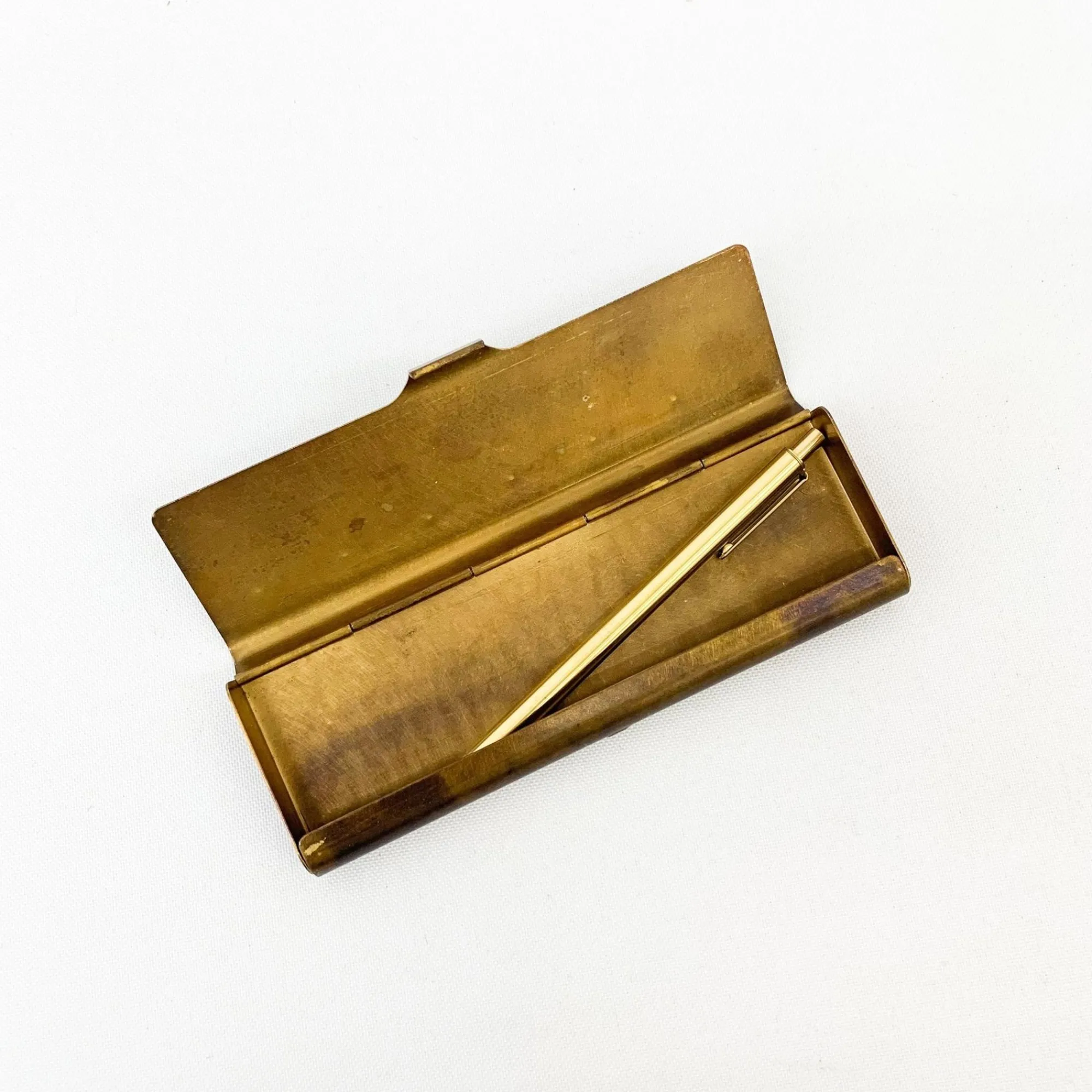 TORTOISE-yellow paper Office*Picus Brass Pen Case