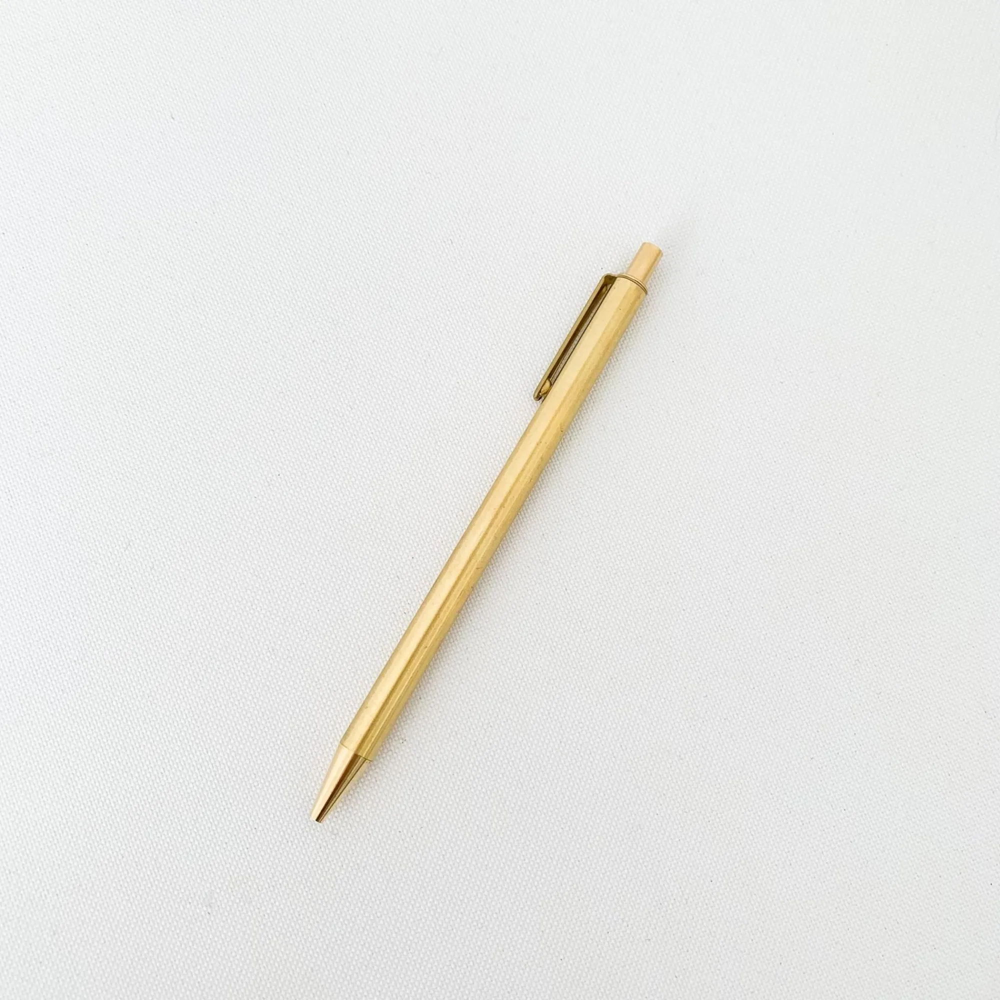 TORTOISE-yellow paper Office*Picus Brass Retractable Pen
