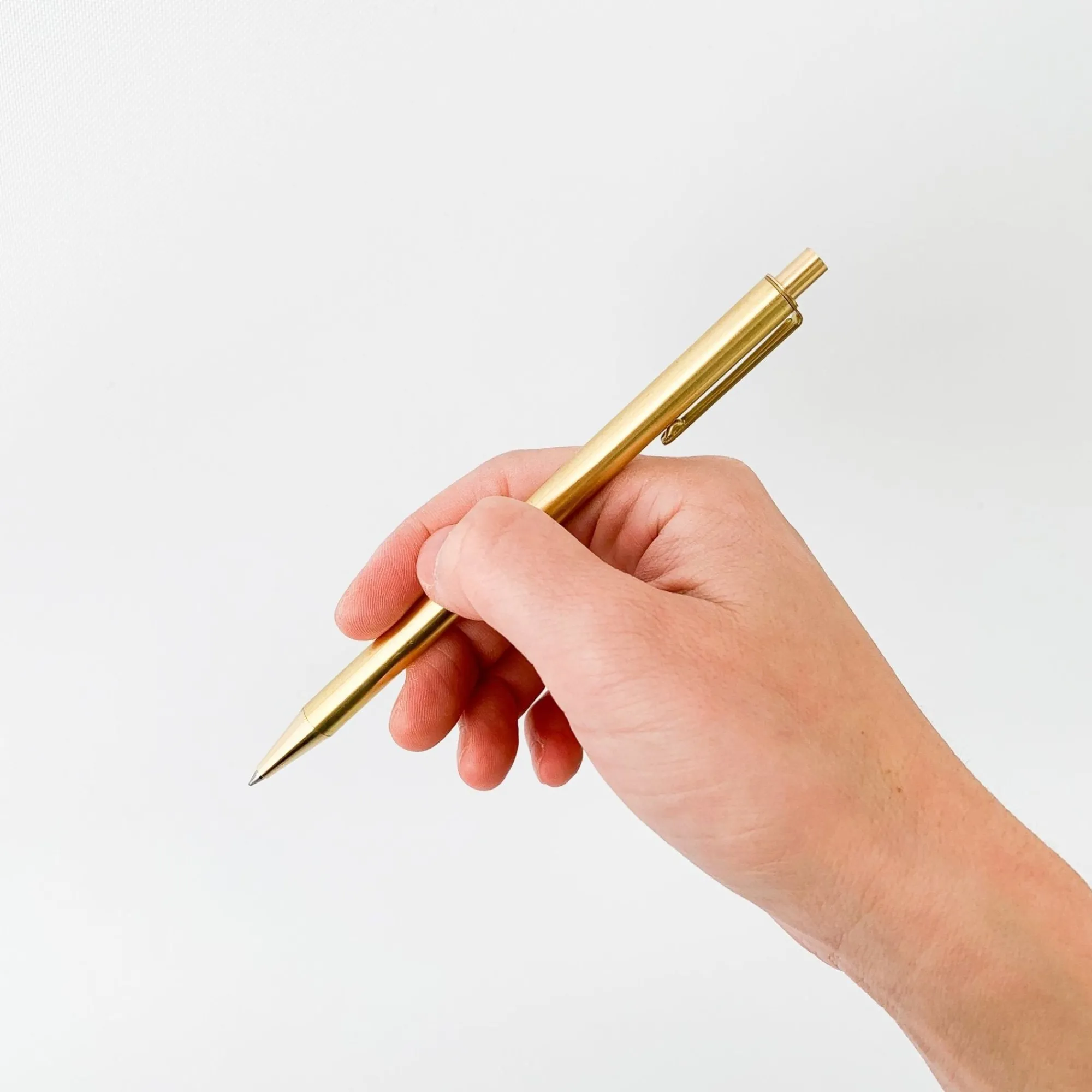TORTOISE-yellow paper Office*Picus Brass Retractable Pen