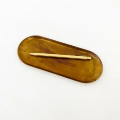 TORTOISE-yellow paper Home Decor*Picus Brass Tray With Rust