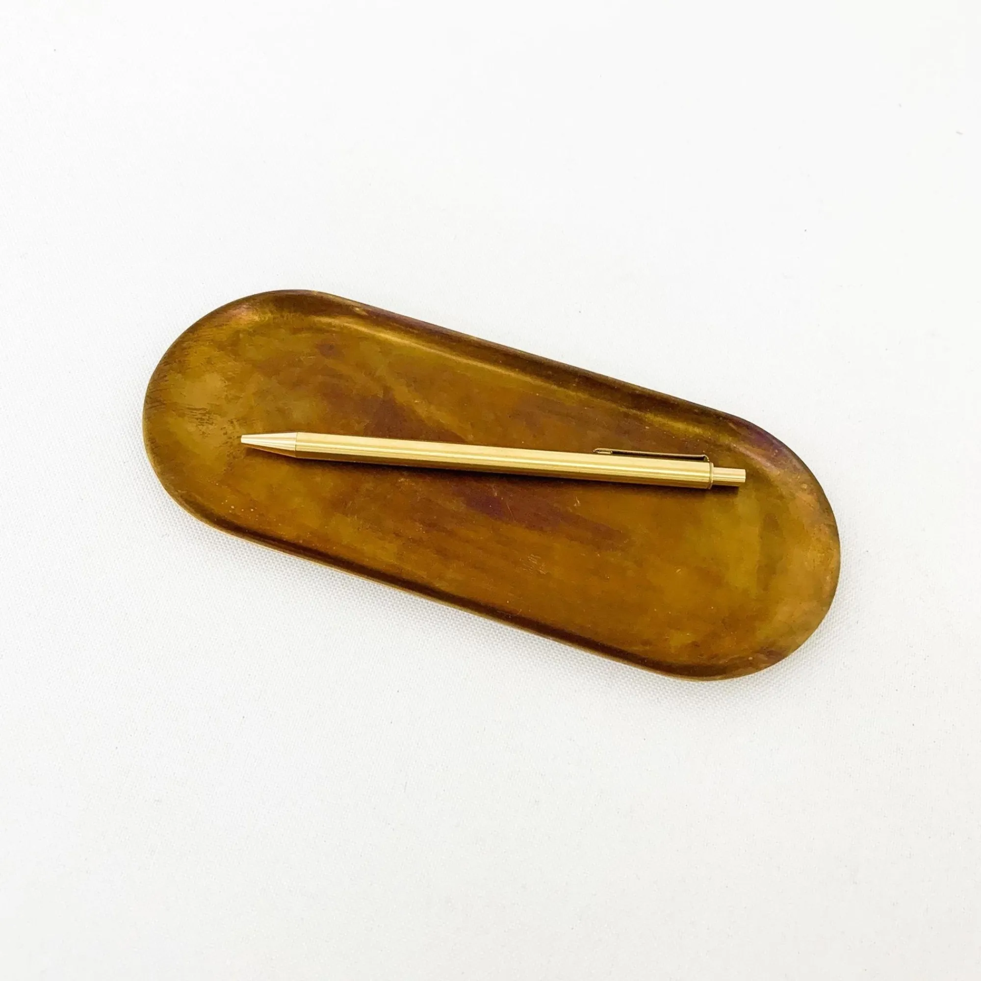 TORTOISE-yellow paper Home Decor*Picus Brass Tray With Rust