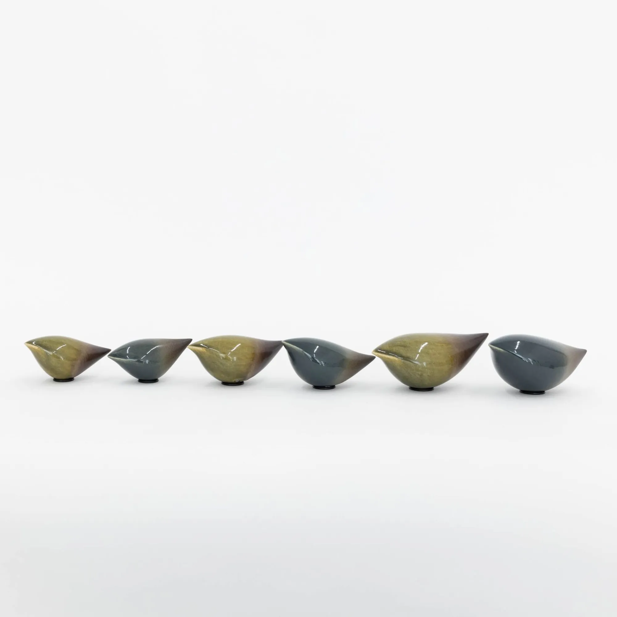 TORTOISE-yellow paper Home Decor*Rie Ito'S Ceramic Oval Birds