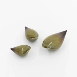 TORTOISE-yellow paper Home Decor*Rie Ito'S Ceramic Oval Birds