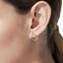 Tortoise-Shihara Jewelry*Shihara Diamond Square Earring 10 (01)