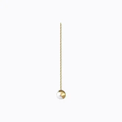 Tortoise-Shihara Jewelry*Shihara Half Pearl Chain Earring 45°