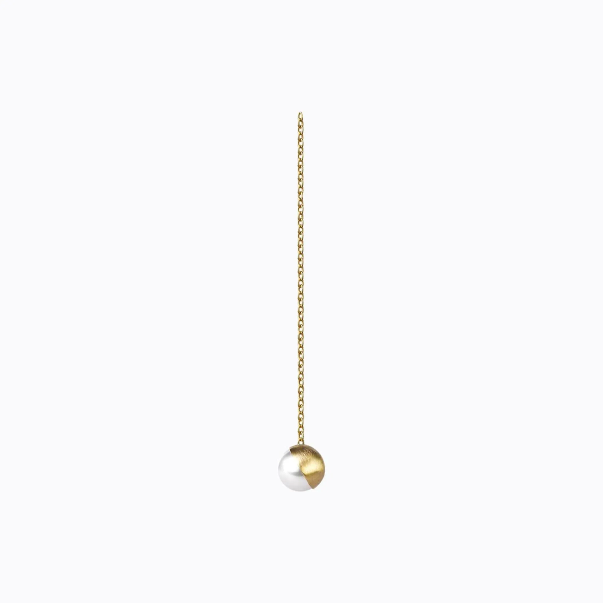 Tortoise-Shihara Jewelry*Shihara Half Pearl Chain Earring 45°