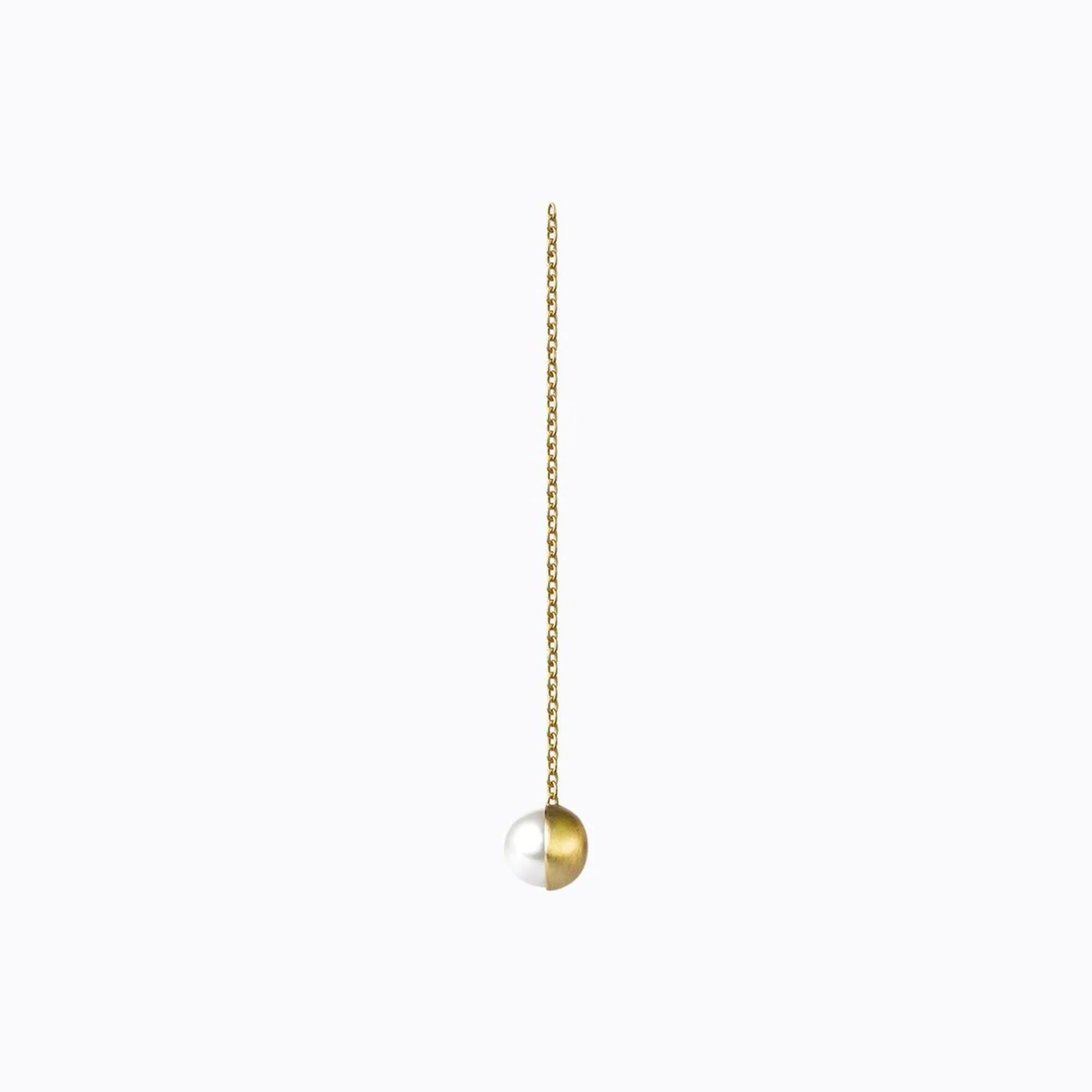 Tortoise-Shihara Jewelry*Shihara Half Pearl Chain Earring 90°